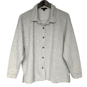 Robert Louis Button Up Sweater Jacket Collar Gray Size XL Cozycore grandmacore